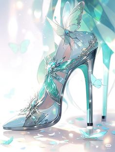 Fantasy Heels, Fashion Illustration Shoes, Dreamy Artwork, Shoes Drawing, Fancy Shoes, Fairytale Dress