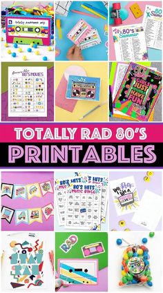 the ultimate collection of totally rad 80's printables for kids and adults