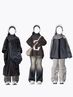 #modesty #outfits #hijab Baggy Clothes With Hijab, Hijabi Shoujo Outfit, Hijabi Acubi Fashion, Alt Hijabi Outfits, Hijabi Kawaii Outfits, Cool Hijabi Outfits, Grunge Hijab Outfit