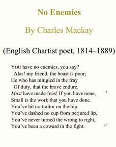 a poem written by charles mackey about the english character's role in the novel