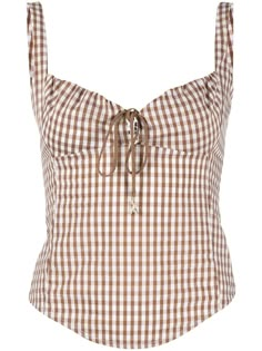 Patrizia Pepe gingham-print Poplin Bustier Top - Farfetch Gingham Top Outfit, Gingham Tops, Fire Fits, Gingham Print, Gingham Check, Bustier Top, Plaid Tops, Bustiers, Historical Fashion