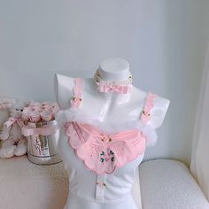 Strawberry-Flavored Powdery Snowcones Cottagecore Fairycore Princesscore Coquette Kawaii Top with Optional Choker Set – Starlight Fair Kawaii Moodboard, Cutecore Fashion, Gothic Punk Fashion, Kawaii Store, Fairytale Fashion, Accessories Pink, Harajuku Outfits, Bow Top