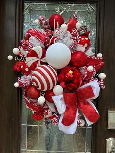 COMBINE AND SAVE. Add to cart and save when purchasing this wreath with it's matching tree topper.  Check out this incredible red and white Christmas wreath we crafted! It's absolutely stunning and will bring so much festive cheer to your home. This luxurious wreath is adorned with a vibrant mix of red and white Christmas colors, meticulously handcrafted using designer ribbon, a variety of red picks, and high-quality shatterproof ornaments in different sizes and styles. It's the perfect way to a Bling Christmas Decor, Red Rose Christmas Tree, Peppermint Christmas Wreath, Christmas Decor Wall, Red And White Christmas Wreath, Red And White Christmas Decor, Red And White Christmas, Red And White Christmas Tree, Red Christmas Wreath