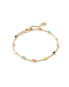 Matching Bracelets Gold, Heart Chain Bracelet, Gift Wishlist, Kendra Scott Bracelet, Gold Chain Bracelet, Painted Hearts, Bracelets Gold