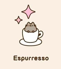 a cat sitting in a coffee cup with the caption espuresso on it