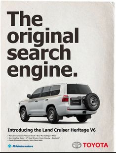 an advertisement for the toyota land cruiser heritage