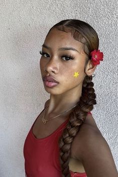 Side Part Two Braids, Y2k Black Hairstyles, Unique Hairstyles For Black Women, Work Hair, Latina Makeup, Swimming Hairstyles, Hair School, Quick Natural Hair Styles