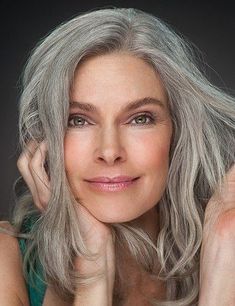 Brighten Gray Hair, Grey Hair Over 50, Aging Hair, Ageless Beauty, Long Hairstyles