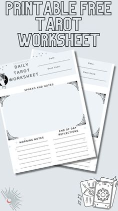 the printable free tarot worksheet for kids