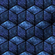 an abstract blue and black background with hexagonal tiles in the center, all connected to one another