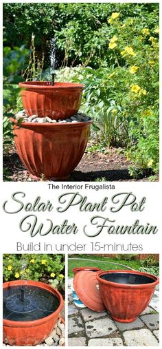 the instructions for how to build an outdoor water fountain in your yard or garden area