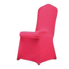 a bright pink chair with a white background