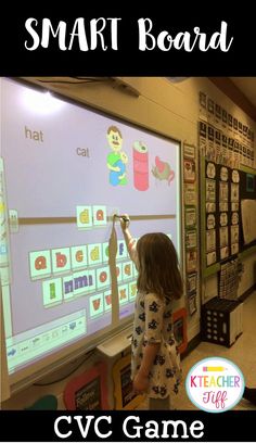 My kindergarten students LOVE this CVC word smart board game! Smartboard Activities, Smart Board Games, Smart Board Activities, Smart Boards, Smart Board Lessons, Cvc Activities, Cvc Word Activities, Cvc Word