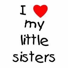 the words i love my little sister are in black and red