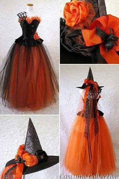 this is an image of a dress made to look like a witch's hat