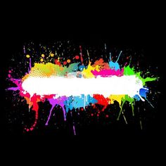 colorful paint splattered on a black background