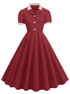 30-70% OFF✓ Fast Shipping✓Embrace classic 1950s style with a contrast short sleeve lapel dress. Timeless design and vintage elegance make it a wardrobe must-have. 1960 Fashion Women Dresses, Speech Outfit, 1960 Fashion Women, 50s Shoes, 1950s Housewife, 1950s Costume, 1950s Woman, 1950s Dresses Vintage, Lapel Dress