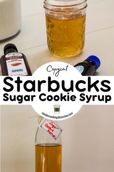 starbuck's sugar cookie syrup in a glass jar