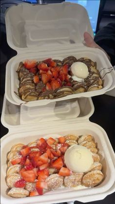 two plastic containers filled with different types of food