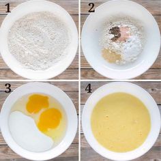 the steps to make an egg muffin in a bowl