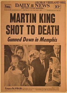 The New York Daily News, April 5, 1968 issue. The day after Dr. Martin Luther King, Jr.'s assassination. Louis Farrakhan, Martin King, The Dictator, By Any Means Necessary, Civil Rights Movement, People Magazine