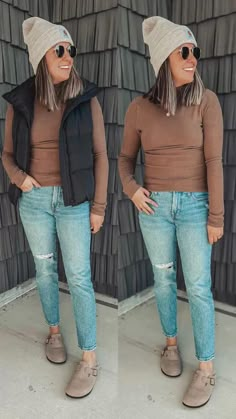 PUFFER VEST & TURTLENECK OUTFIT, puffer vest outfit, turtleneck outfit, cropped puffer vest, mock #Discount #winteroutfit #winteroutfits #winteroutfitinspo #winterfashion #SignatureStyle #FashionIndividuality #UniqueLooks #PersonalFashion Vest Turtleneck Outfit, Outfit Puffer Vest, Black Puffer Vest Outfit, Black Vest Outfit, Cropped Puffer Vest, Puffer Vest Outfit, Vest Outfits For Women, Straight Leg Jeans Outfits