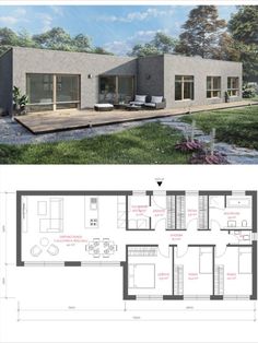 House One Story, Sims 4 House Ideas, House Roof Design, House Plans Ideas, House Plan Gallery, Architectural Design House Plans, Model House Plan, House Layout Plans, Smart Home Design