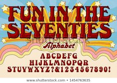 fun in the seventies style font and numbers