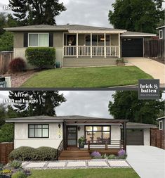 before and after photos of a house in the suburbs