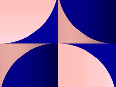 an abstract blue and pink background with circles in the shape of three rectangles