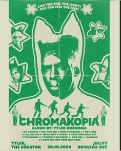 a poster for the movie chromakopia ii with an image of a man's face