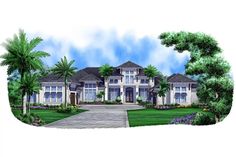 this is an artist's rendering of these luxury home plans for the floridan