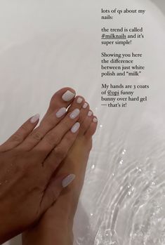 Opi Funny Bunny Pedicure, Funny Bunny French Pedicure, Milky Nails Pedicure, Classy Mani Pedi Combos, Funny Bunny Pedicure, Funny Bunny Toes, Milky White Nails Opi, Milky Pedicure, Neutral Pedicure Colors