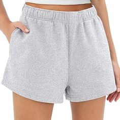 Material: This Summer Shorts Are Made Of Super Soft, Skin-Friendly Fabric That Is Stretchy And Non-Deforming, With Good Sweat Absorption And Breathability To Give Women Wearing These Casual Shorts A Comfortable Experience. Design:The Automet Sweat Shorts Feature A High Waist Adjustable Drawstring,Shorts For Women,Pure Color,Loose Fit,Fit In Home And Outdoor.Side Pockets For Easy Storage Of Your Belongings. Versatile Shorts: The Athletic Shorts Can Pair With Casual Wear, Sportswear, Vests, T-Shir Sweat Shorts Outfit Aesthetic, Sweat Shorts Outfit, Womens Sweat Shorts, Running Summer, Grey Sweat Shorts, Outfits Comfy, Cycling Clothes, Church Camp, Jogging Shorts