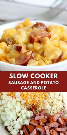 slow cooker sausage and potato casserole is an easy side dish for dinner