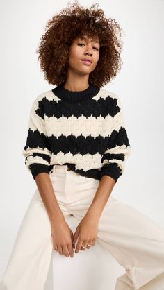 6 Fall Basics That Feel Exciting and New | Who What Wear UK Fall Sweater Trends, Dots Clothing, Fall Basics, Line Dot, Sweater Trends, Fall Sweater, Chevron Stripe, Fashion People, European Designs