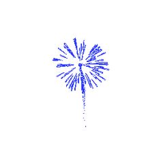 a drawing of a blue firework on a white background