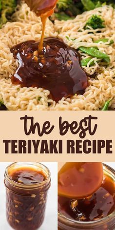 the best teriyaki recipe with broccoli, noodles and sauce in a jar