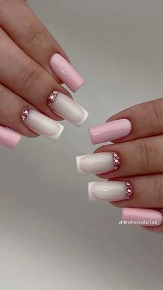 Summer Nail Ideas, Nagel Tips, Nails Now, Grunge Nails, Girly Acrylic Nails, Blush Nails, Classy Acrylic Nails, Pink Acrylic Nails