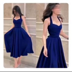 Royal Blue Halter Dress, Royal Blue Fabric, Blue Halter Dress, Sheer Wedding Dress, New Years Dress, Red Carpet Event, Ruched Bodice, Halter Neckline, Party Fashion