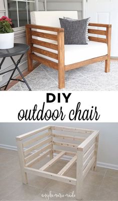 the diy outdoor chair is made out of pallets