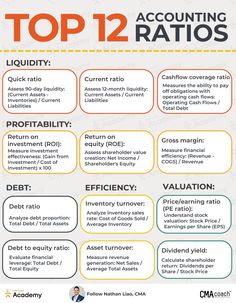 an info sheet with the top 12 ratingss for each company's financial statement