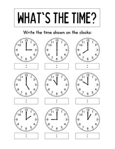 telling time worksheet for kids to learn how to tell time on the clock