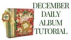 a christmas album is shown with the words december daily album and ribbon around it's edges