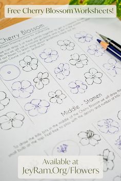 the free cherry blossom worksheets are available at jekyram org / flowers