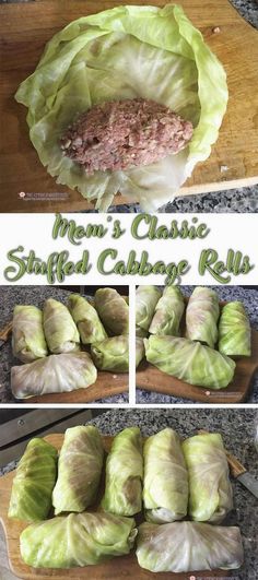 lettuce wrapped in meat and ready to be cut into wedges for cabbage rolls