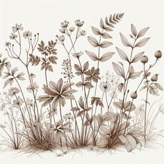 this is a drawing of some flowers and grass