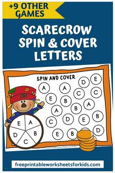 a poster with the words scarecrow spin and cover letters