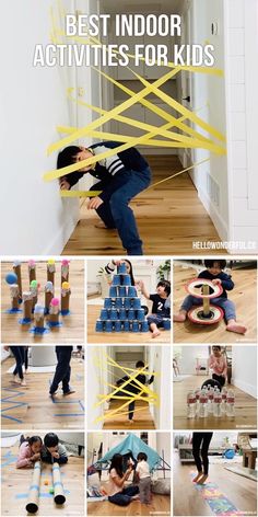 Easy Activities For Kids, Activities For Kids At Home, Uppfostra Barn, Easy Indoor Activities, Fun Indoor Activities, Indoor Kids, Indoor Games For Kids, Kids At Home, Family Fun Games