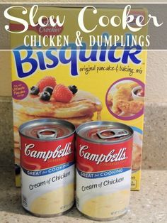 two cans of campbell's slow cooker chicken and dumplings biscuits